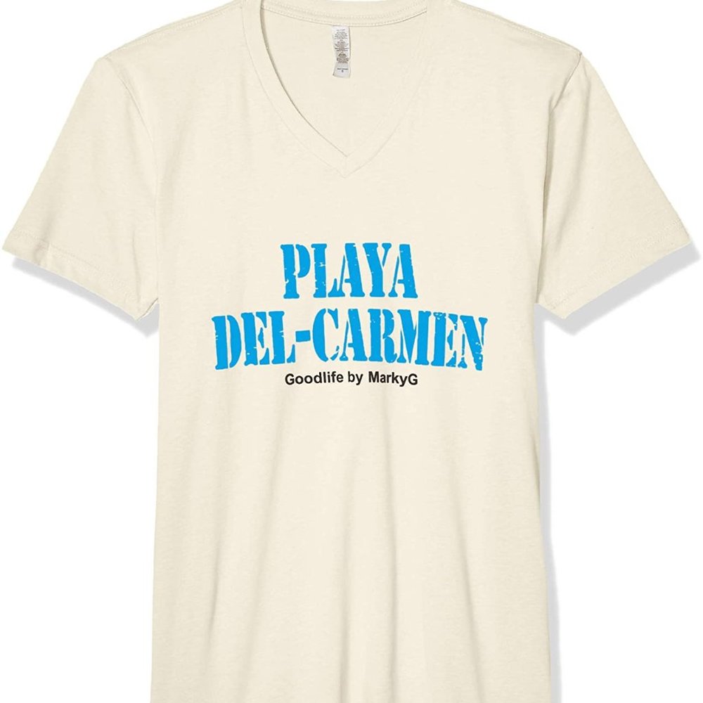 Playa Del Carmen Premium Tops V-Neck Suede T-Shirt